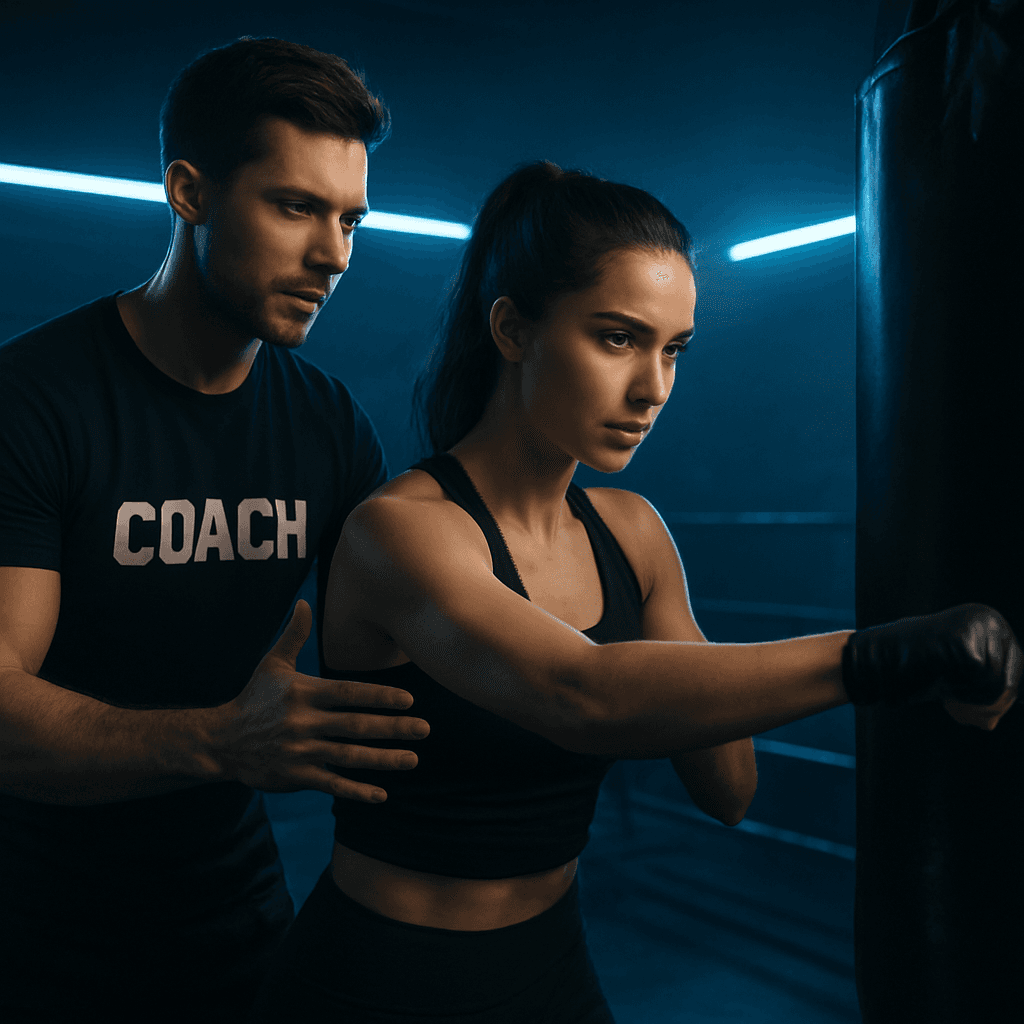 Coach supporting a member at TENROUNDS